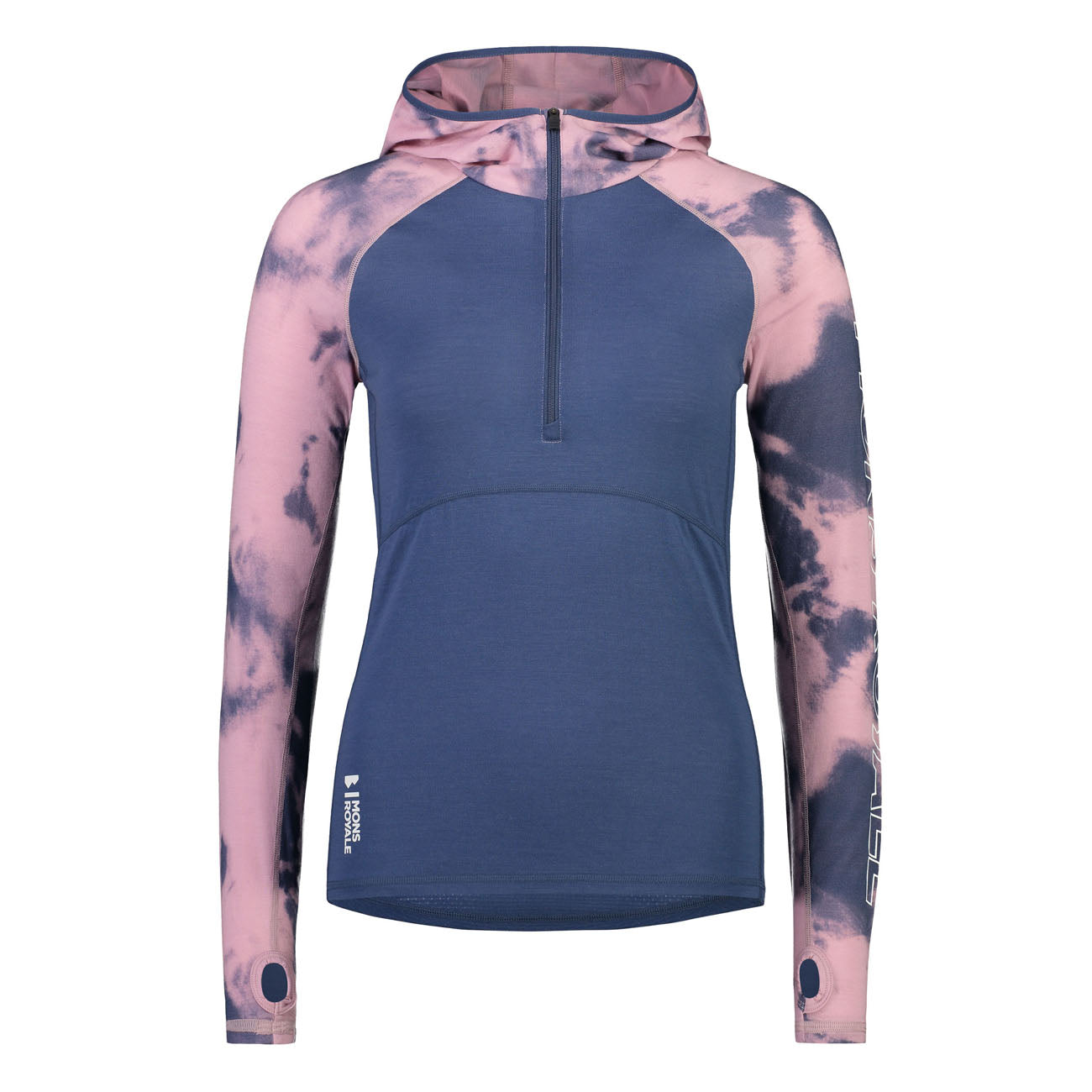 Mons Royale Bella Tech Hood Damen Denim Tie Dye