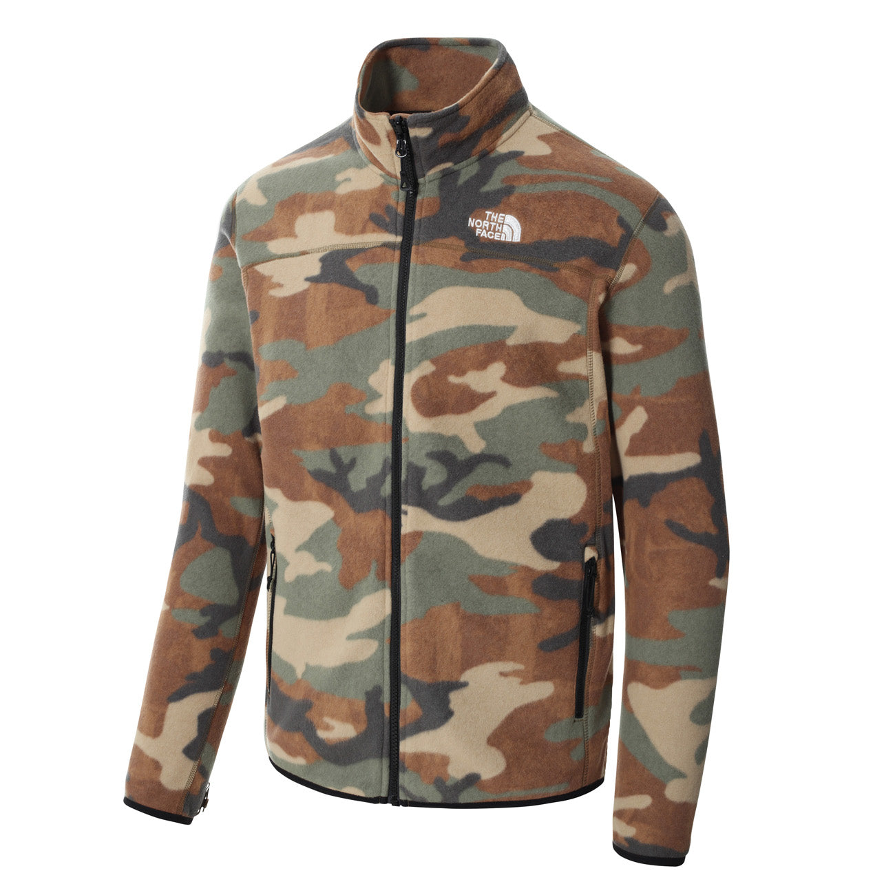 The North Face M 100 Glacier Full Zip Herren Klep Tan TNF Camo Print