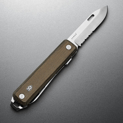 The James Brand The Ellis Taschenmesser Scissors OD Green Stainless Micarta