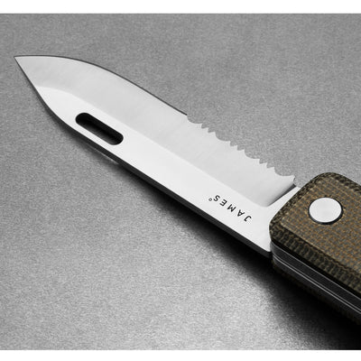 The James Brand The Ellis Taschenmesser Scissors OD Green Stainless Micarta