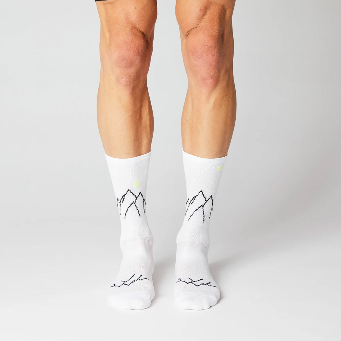 Fingerscrossed Road Socks Mountain White Neon