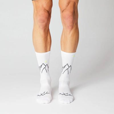 Fingerscrossed Road Socks Mountain White Neon