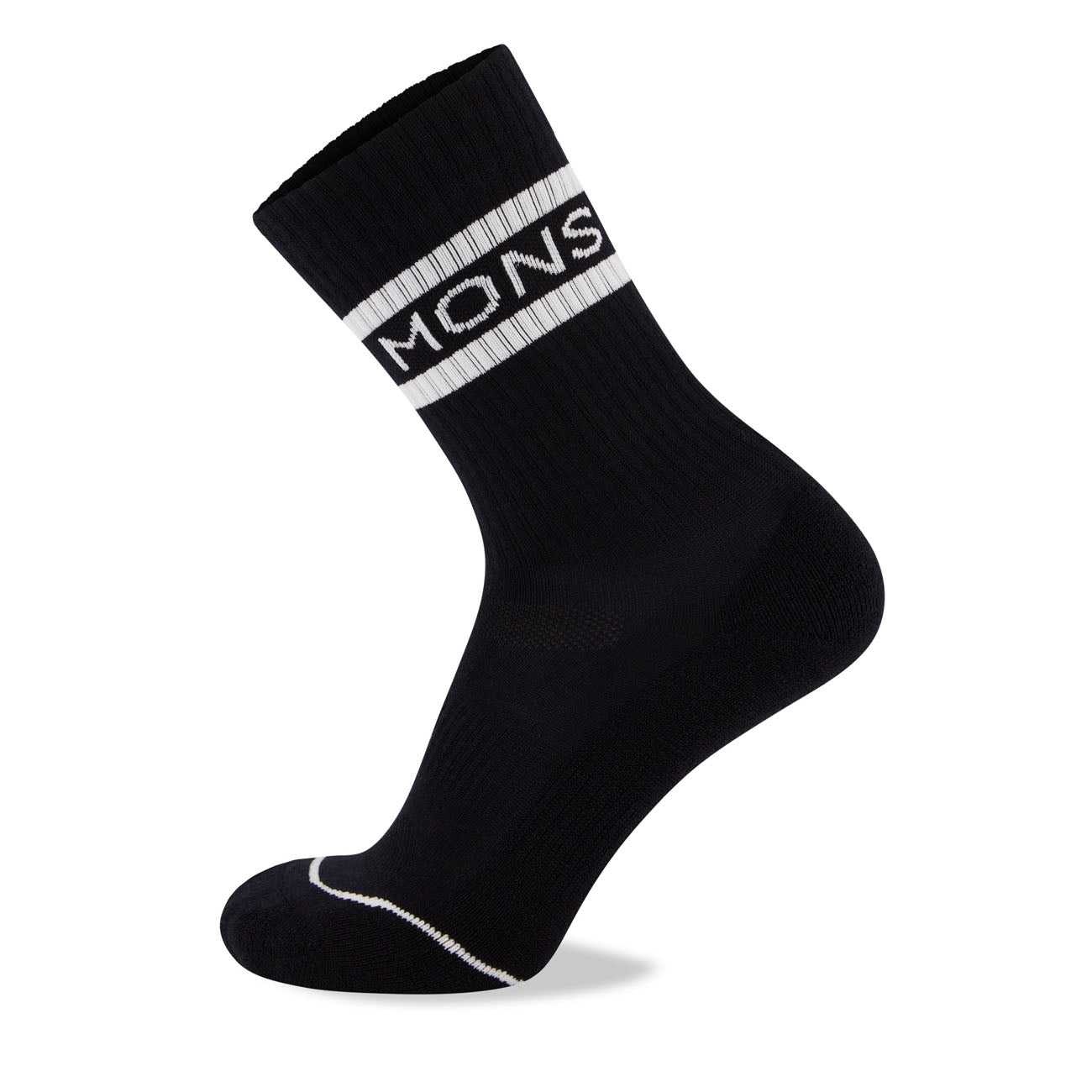 Mons Royale Unisex Signature Crew Sock Band Black White