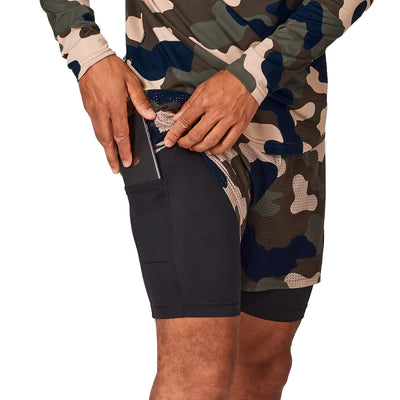 Saysky Camo 2 In 1 Shorts Woodland Camo