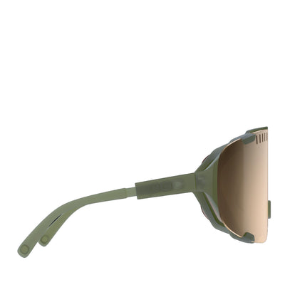 POC Devour Sunglasses Epidote Green Translucent Brown Silver Mirror