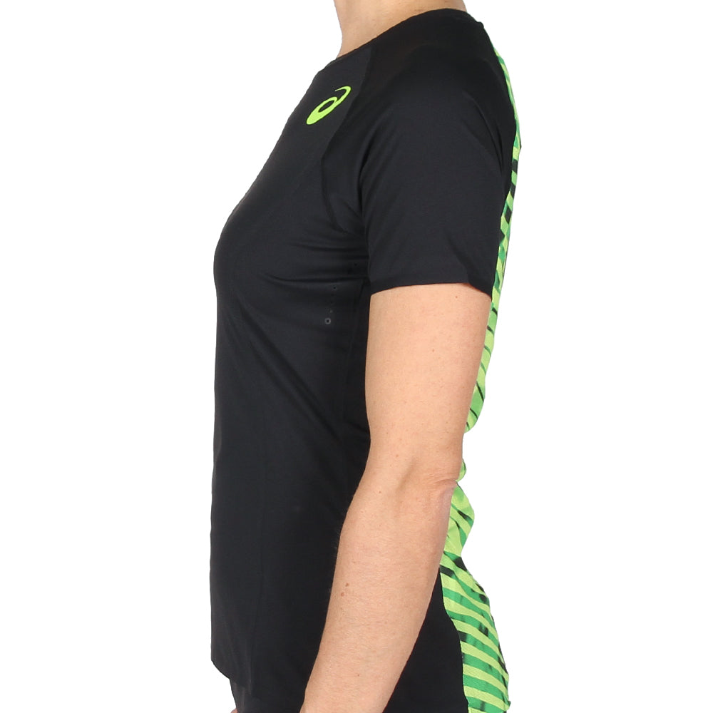 Asics W's Shortsleeve Top Performance Black Hazard Green