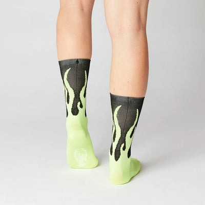 Fingerscrossed Road Socks Flames Black Neon