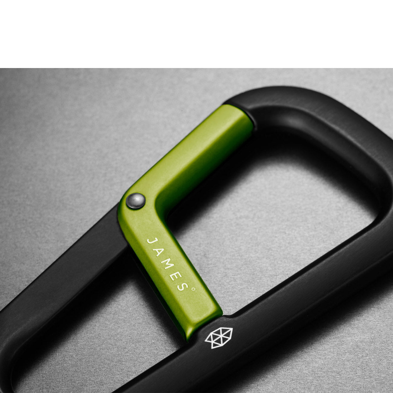 The James Brand The Hardin Karabiner Black Electric Moss