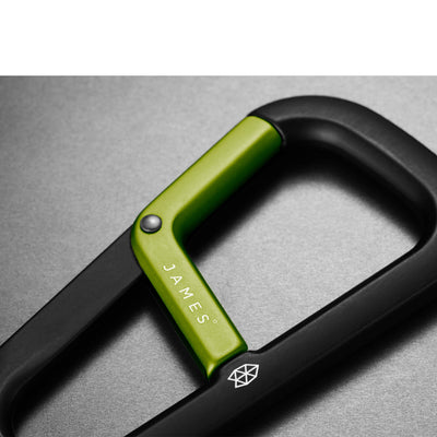 The James Brand The Hardin Karabiner Black Electric Moss