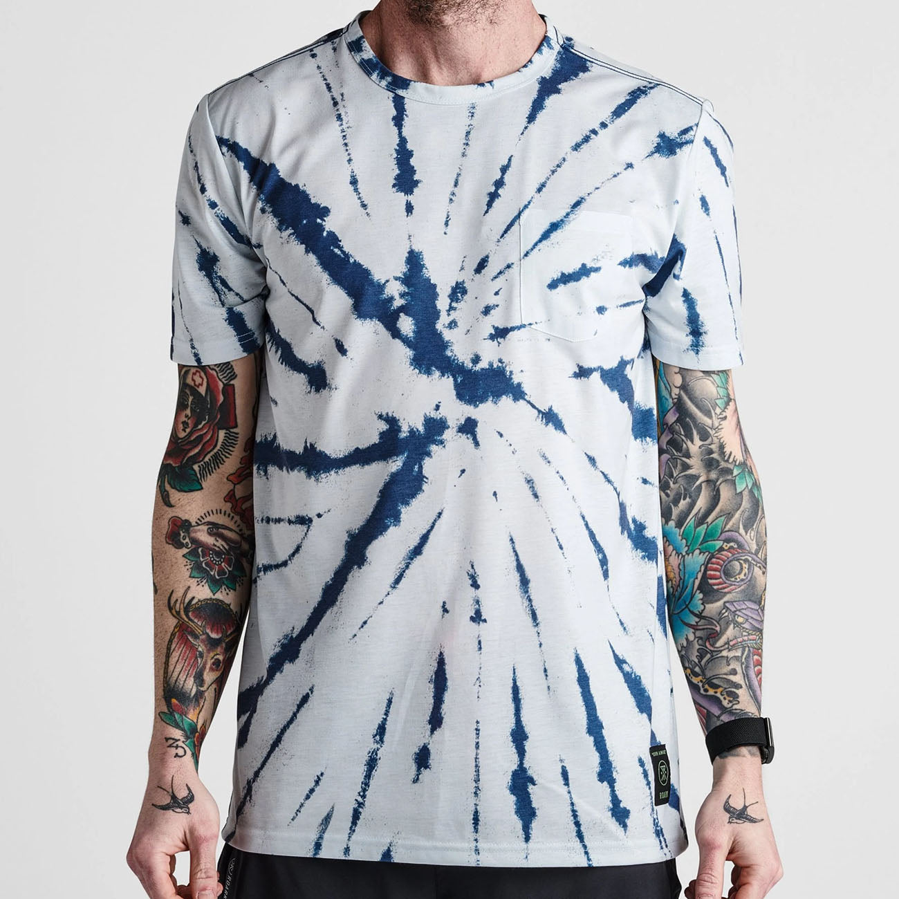 Roark Run Amok Mathis Tie Dye Pocket SS Tee Navy